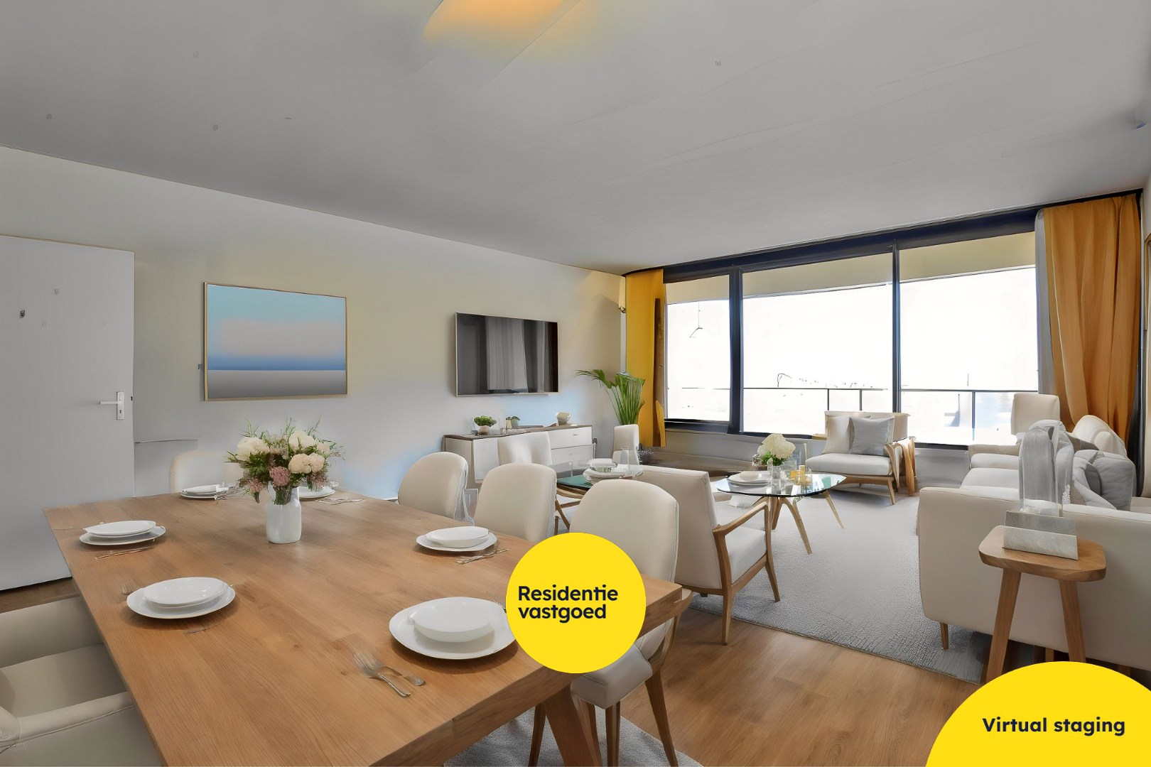 2-slaapkamerappartement (84m²) met FRONTAAL &amp; LATERAAL ZEEZICHT en 2 TERRASSEN op de zeedijk te De Panne. 