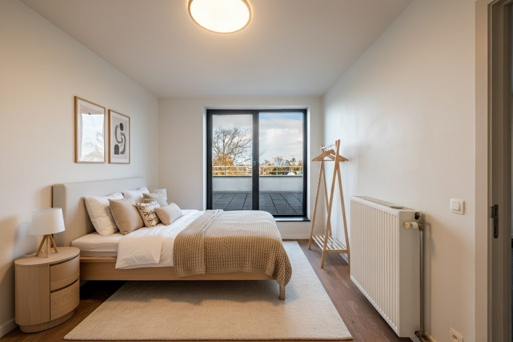 Lichtrijk en modern tweeslaapkamer appartement met groot terras in Oostakker 