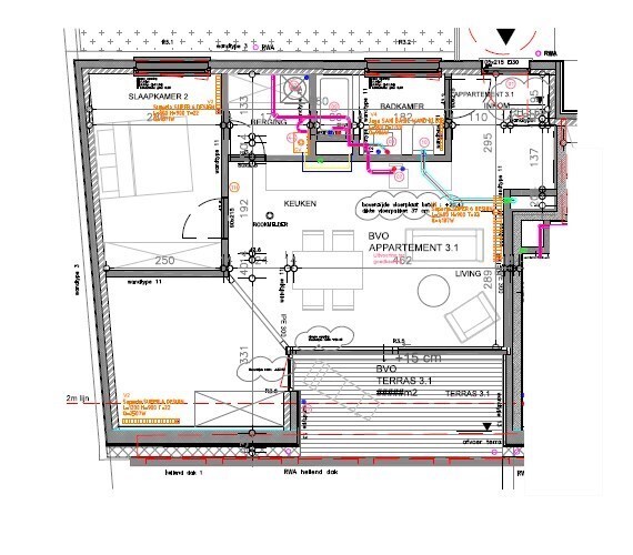 Hoogwaardig dakappartement met terras. 