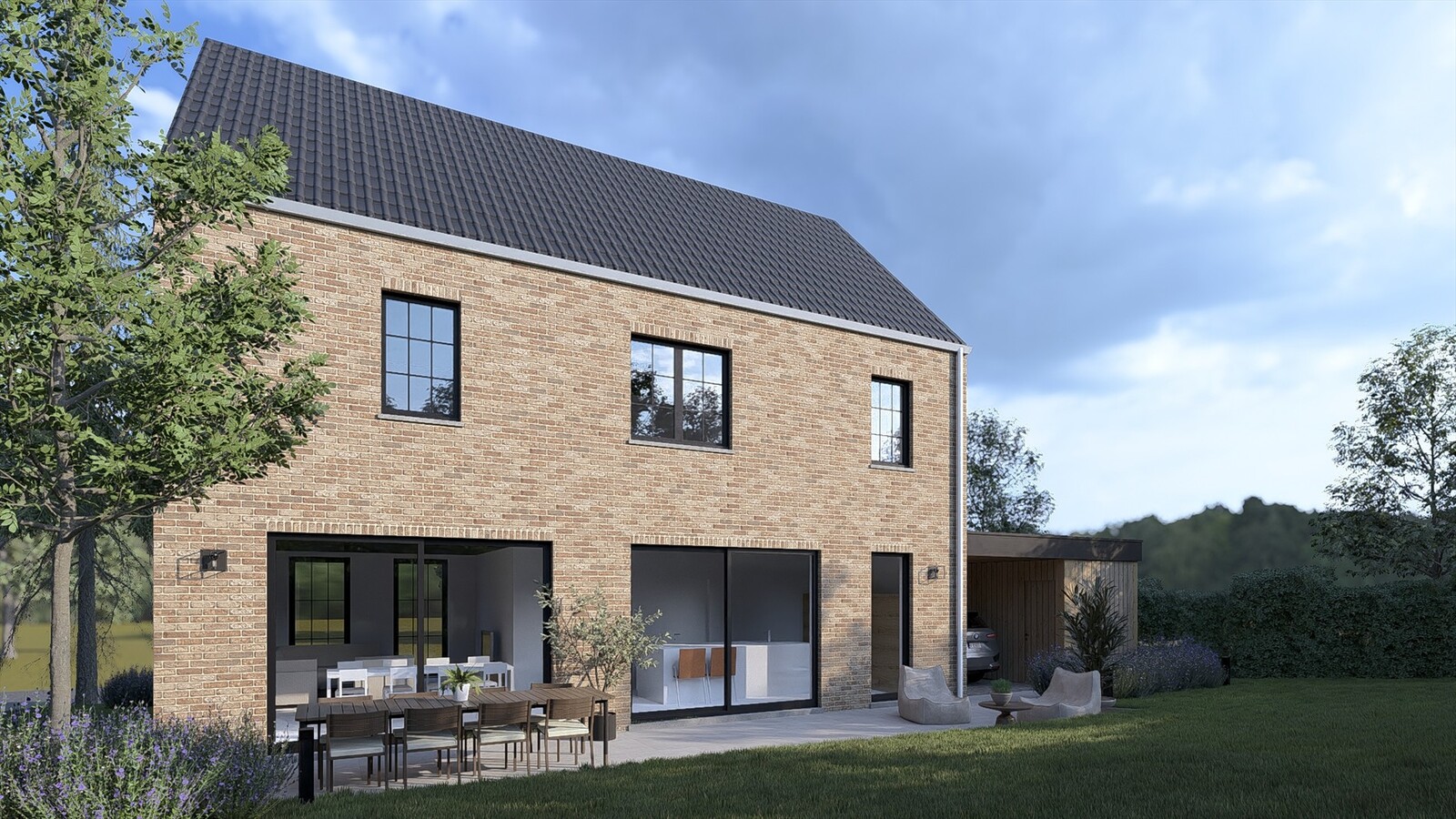 Vrijstaande Bijna Energie Neutrale nieuwbouwwoning op een perceel van 5are3ca op een rustige  doch centrale locatie in Lummen! 