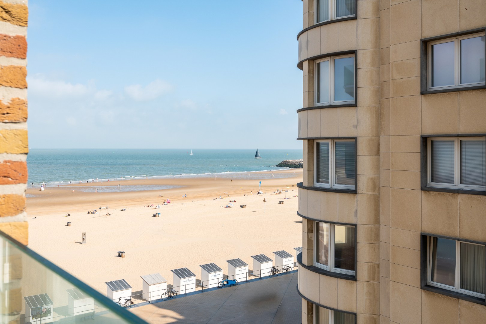 Studio met zijdelings zeezicht in het centrum van Oostende 
