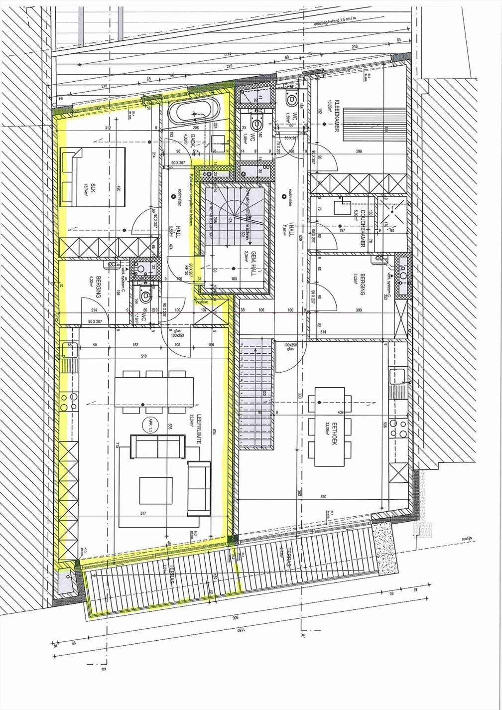 Appartement met 1 slaapkamer en terras. 